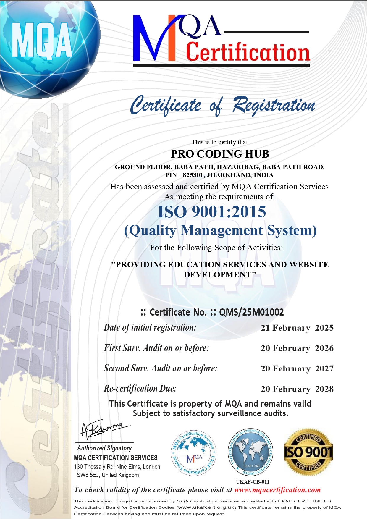 certificates one
